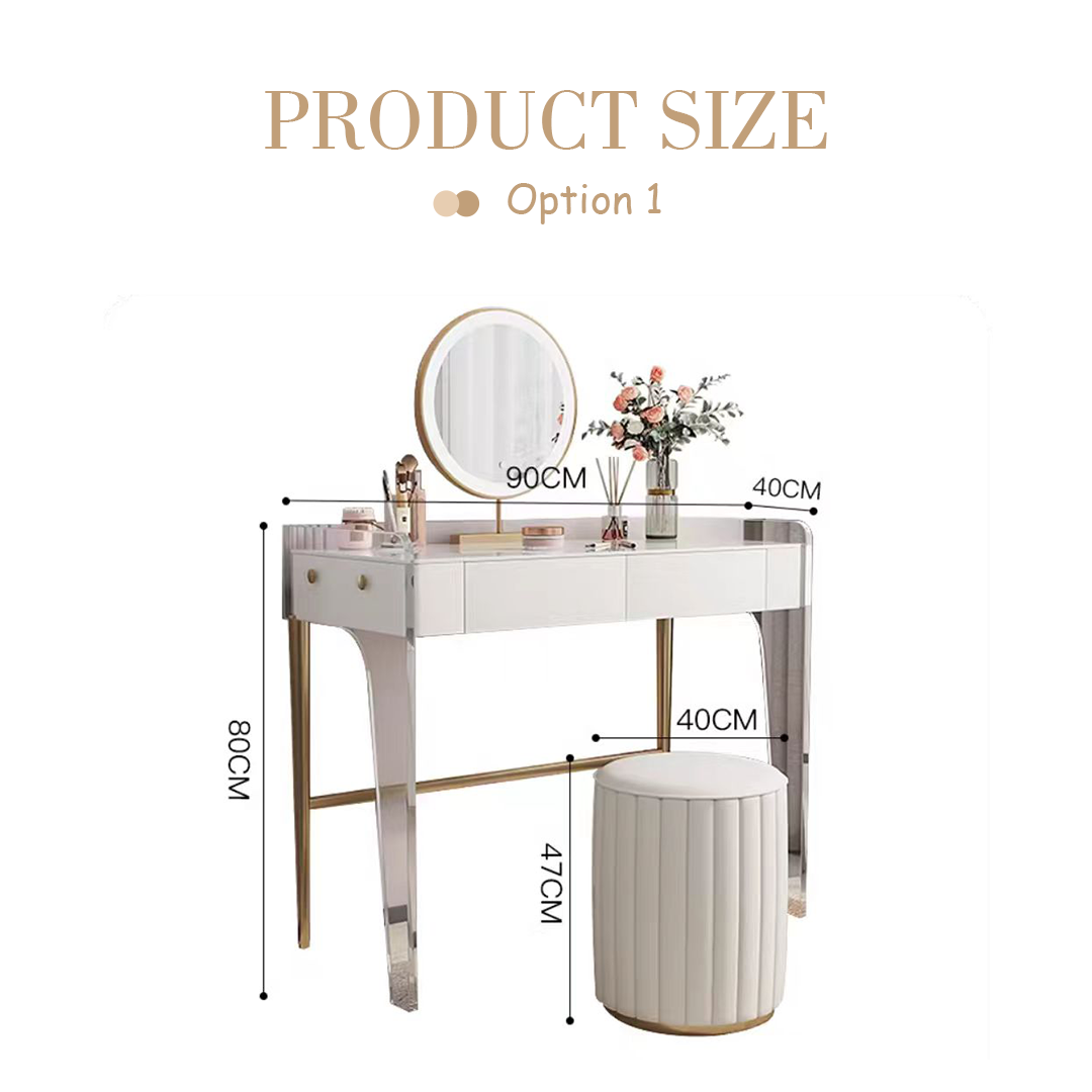 Kitoko Clear Dressing Table, White