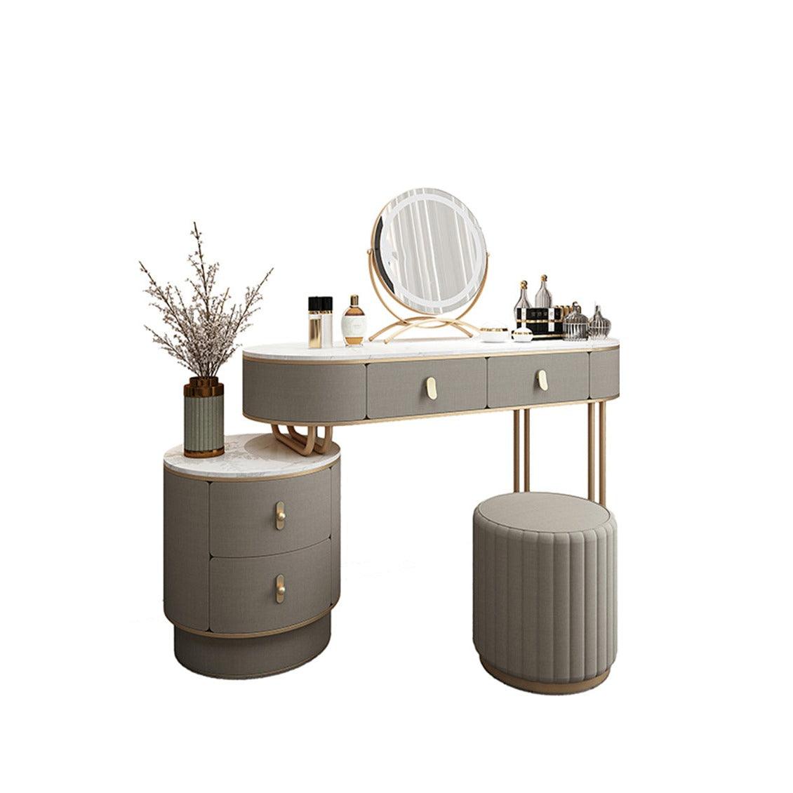 Tara Dressing Table With Mirror, Grey | Weilai Concept