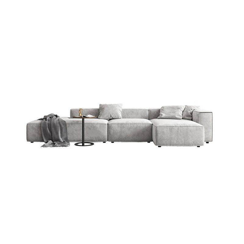 Yetta Three Seater Corner Sofa, Grey Velvet | Weilai Concept