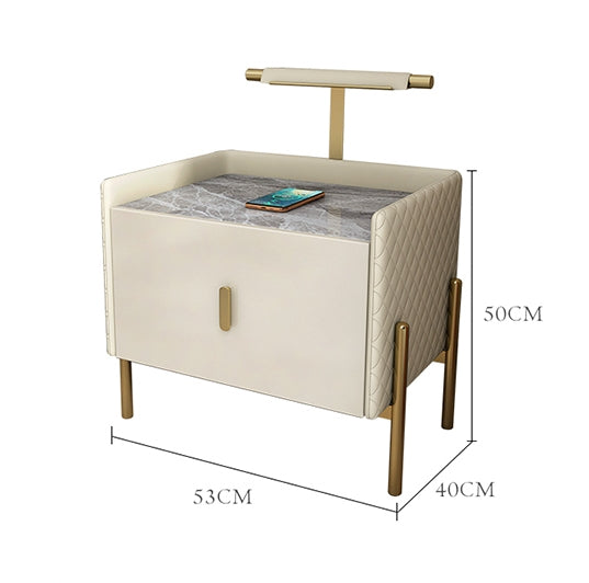 Taro Bedside Table, Cream