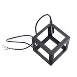 Black Modern Pendant Cage Industrial Square Metal Frame~1987-4