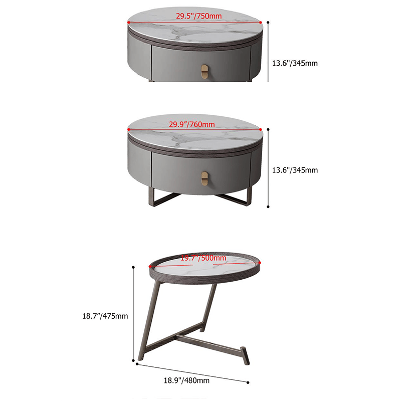 Round Sieghild Nesting Coffee Table Set | Weilai Concept