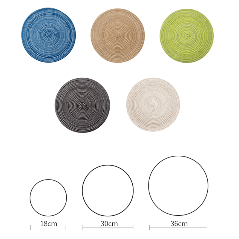 Round Braided Woven Placemats, Set of 4 Pieces | Weilai Concept