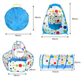 3 in1 Kids Play Tent Baby Tunnel Ocean Ball Pit Toy Playhouse Playhouse for Kids