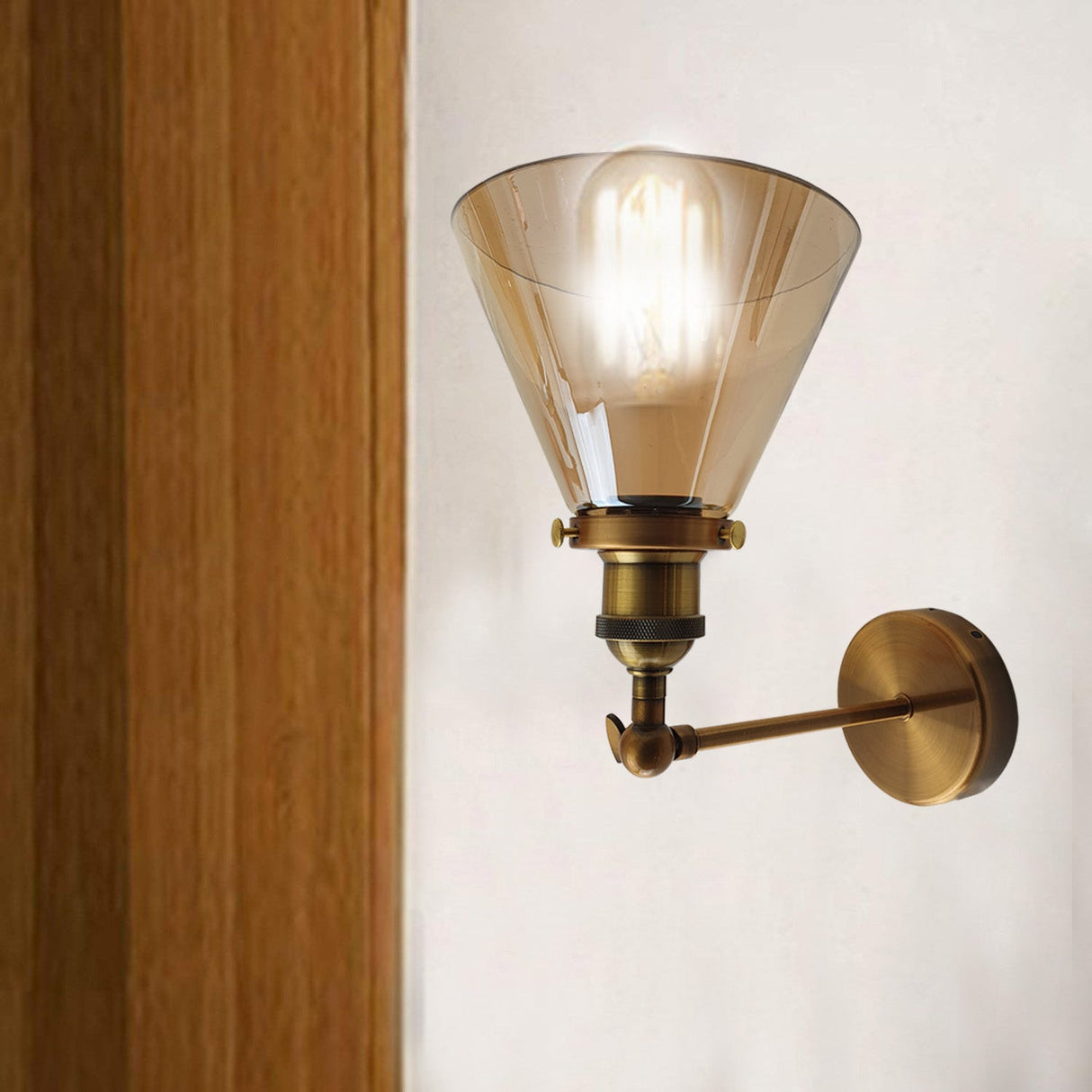 Industrial Retro Vintage Style Adjustable Glass Wall Light Sconce Lamp Fitting~2698-3