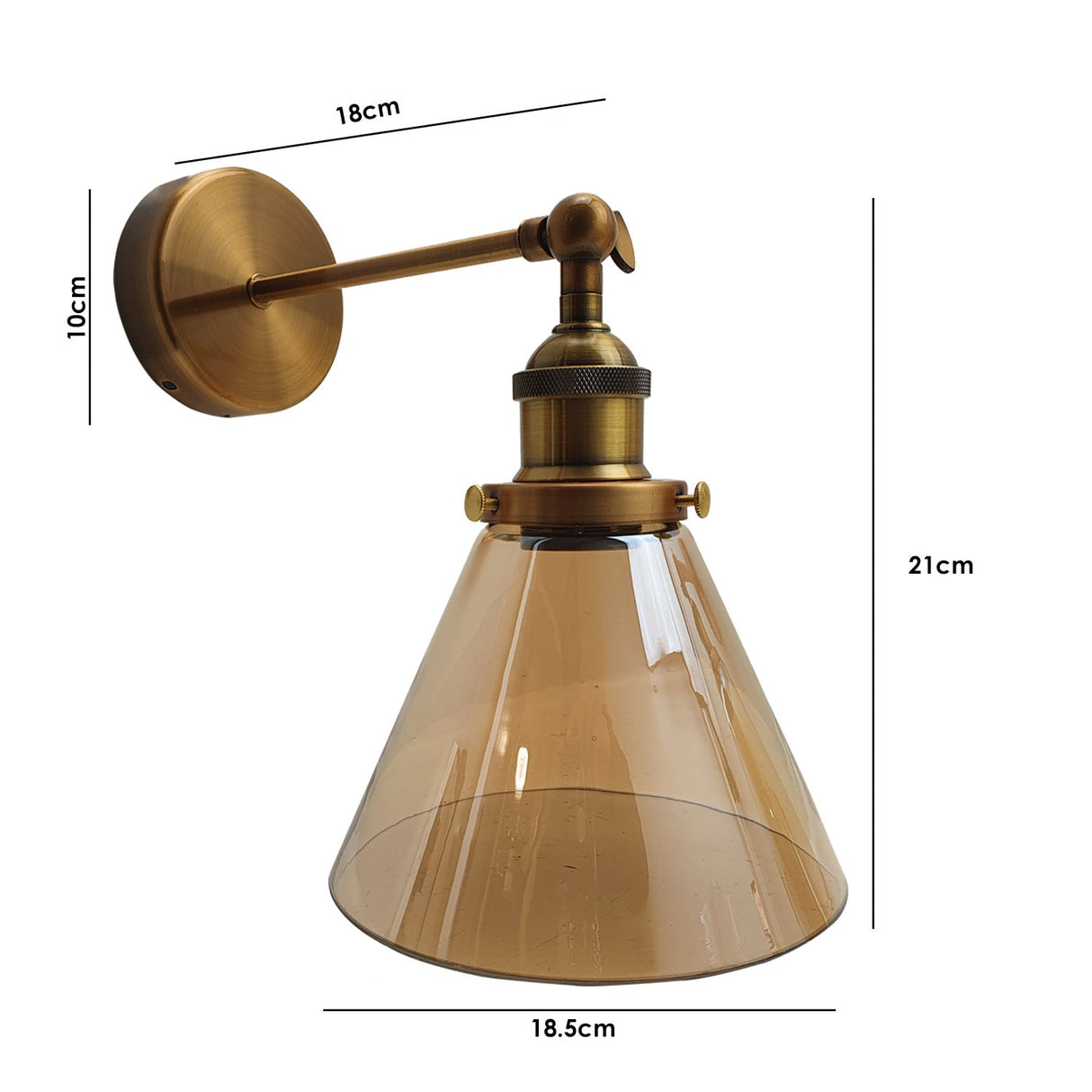 Industrial Retro Vintage Style Adjustable Glass Wall Light Sconce Lamp Fitting~2698-2