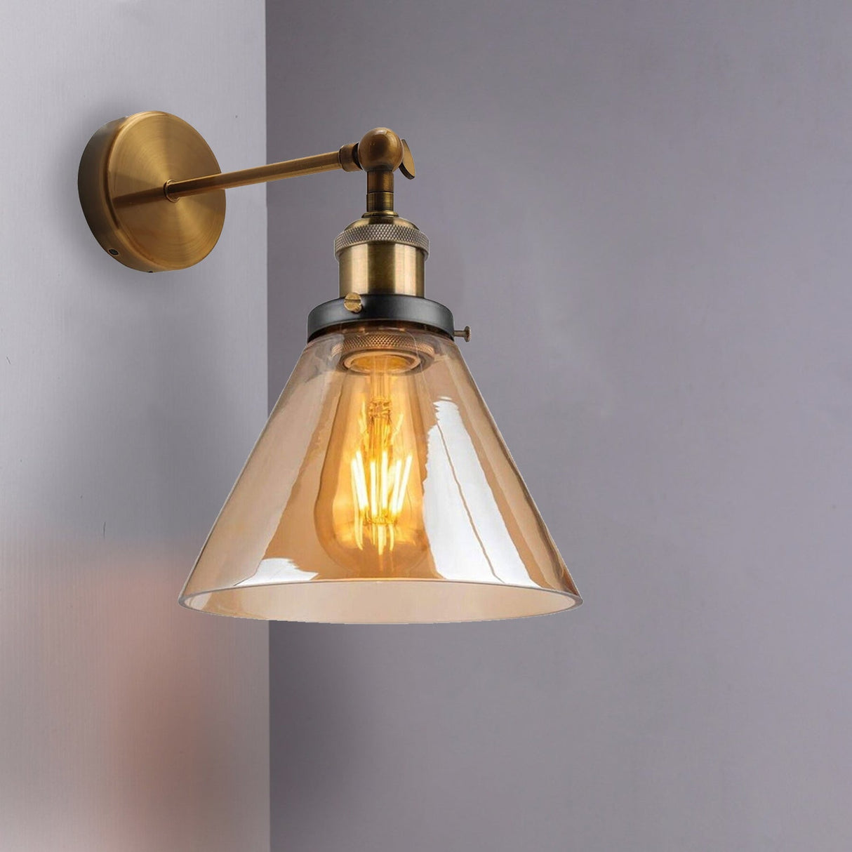 Industrial Retro Vintage Style Adjustable Glass Wall Light Sconce Lamp Fitting~2698-0