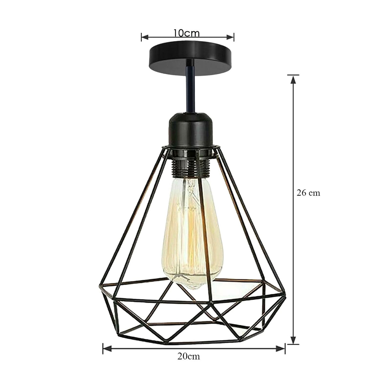 Industrial Vintage Ceiling Light Modern Style Cage Fitting Flush Mount Lights~4068-1