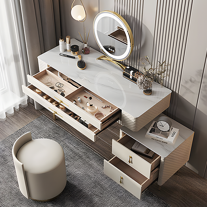 Prestigio Dressing Table With LED Mirror, White