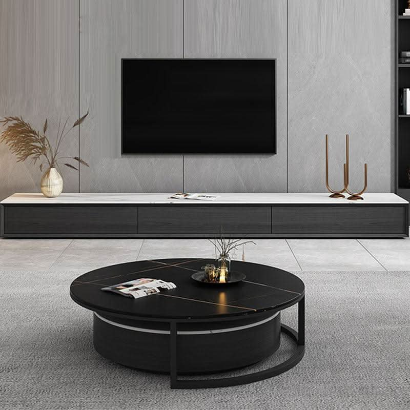 Kahoo Nesting Coffee Table With TV Stand, Sintered Stone | Weilai Concept