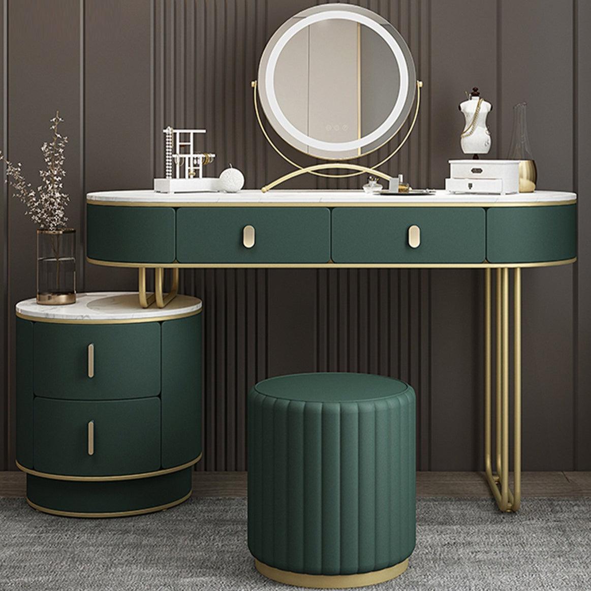 Tara Dressing Table With Mirror, Green | Weilai Concept