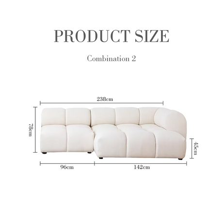 Lysander Velvet Module Three Seater Sofa, White