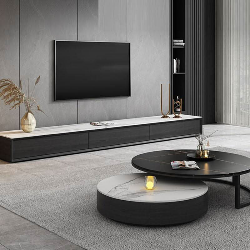 Kahoo Nesting Coffee Table With TV Stand, Sintered Stone | Weilai Concept