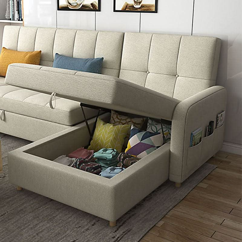 ML203 Three Seater Sofa Bed, Linen | Weilai Concept