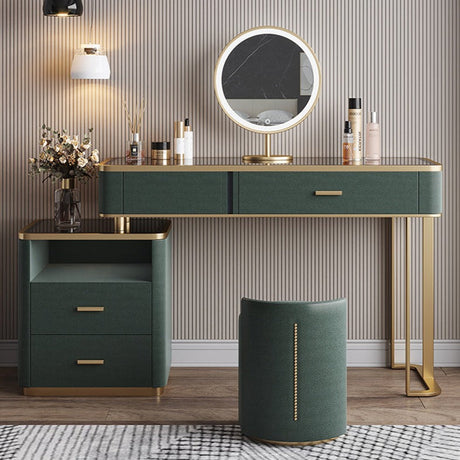 Casey-Lee Dressing Table with Mirror, Builtin Storage Box, Green Option for Clearance | Weilai Concept