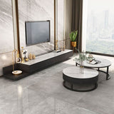 Gibs Nesting Coffee Table With TV Stand Set, Sintered Stone | Weilai Concept