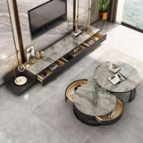 Gibs Nesting Coffee Table With TV Stand Set, Sintered Stone | Weilai Concept