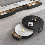 Kahoo Nesting Coffee Table With TV Stand, Sintered Stone | Weilai Concept