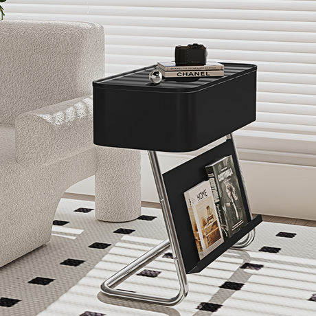 Nikolas Side Table With Storage, Black