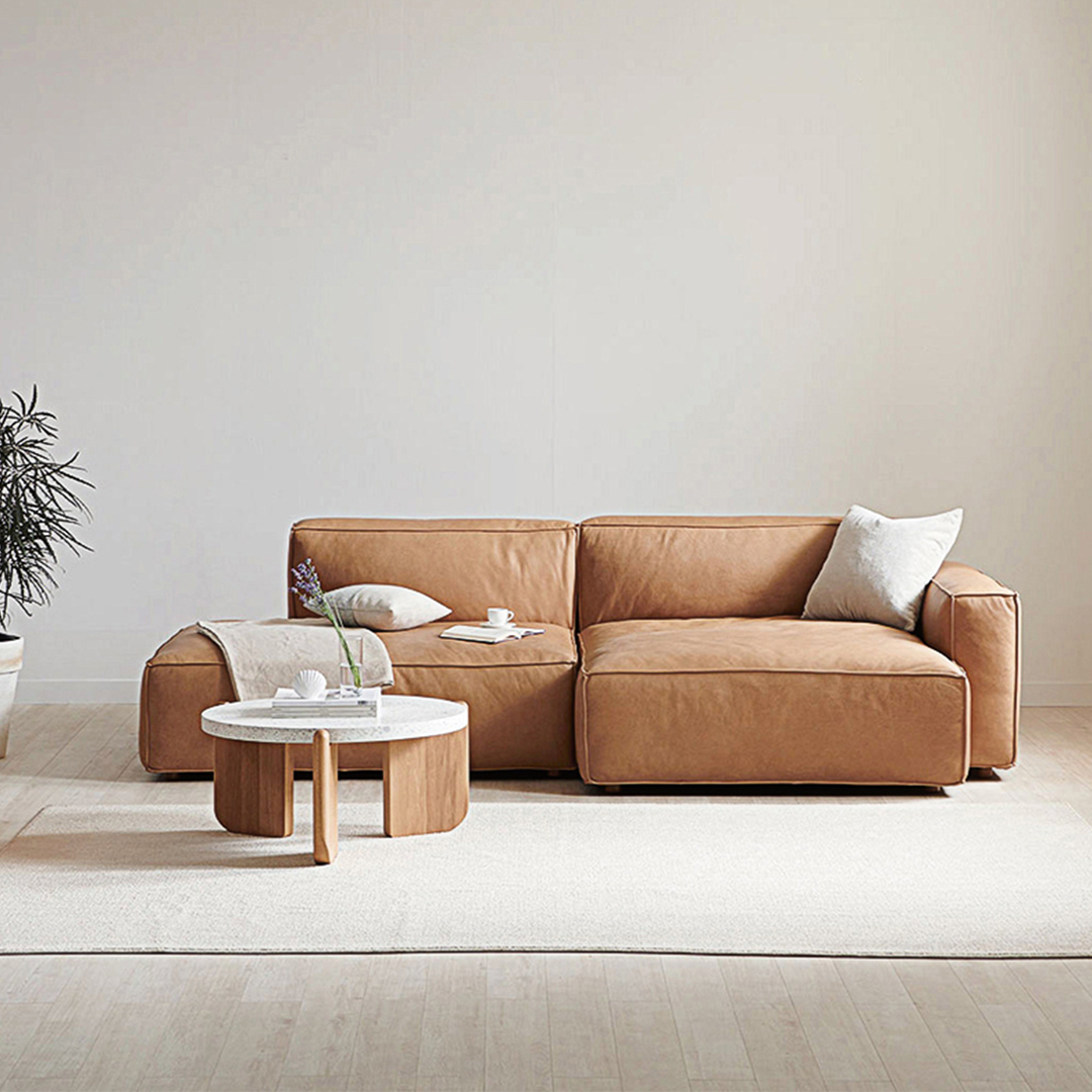 Lucian Four Seater modular Sofa, Real Leather