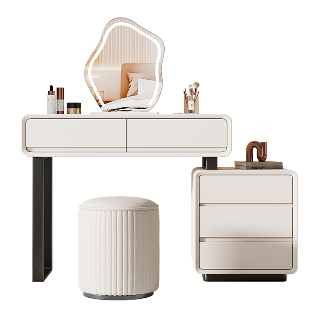 Elysee Dressing Table With LED Mirror, Cream