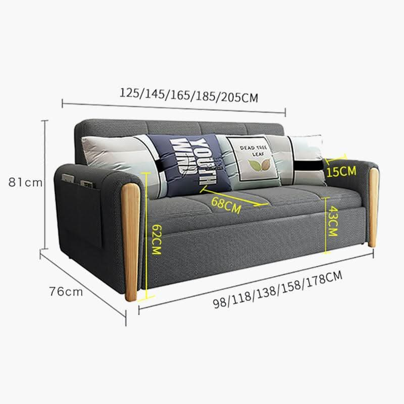 Mavis Two Seater Sofa Bed, Dark Grey | Weilai Concept