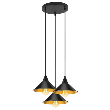 3 Head Industrial Metal Ceiling Colorful Pendant Shade Modern Hanging Retro Light Lamp ~ 3429-4