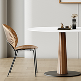 Anderson Small Round Dining Table Set, Sintered Stone & Solid Wood