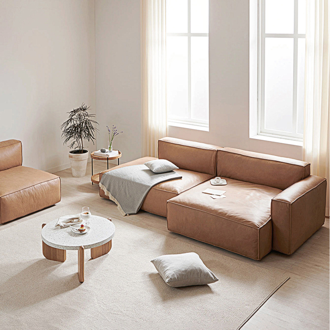 Lucian Four Seater modular Sofa, Real Leather