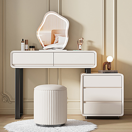 Elysee Dressing Table With LED Mirror, Cream