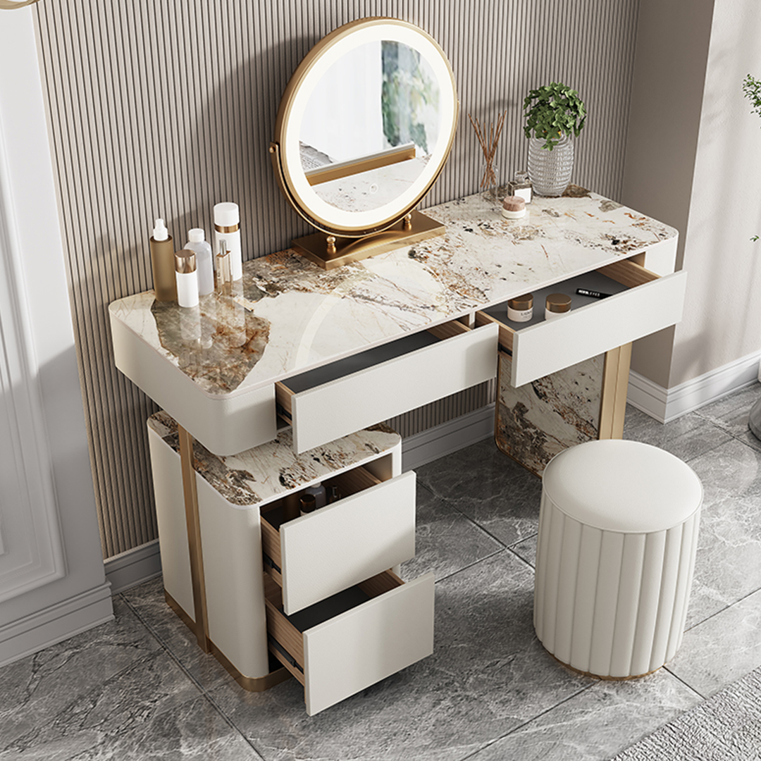 Katungi Dressing Table, Sintered Stone, Cream