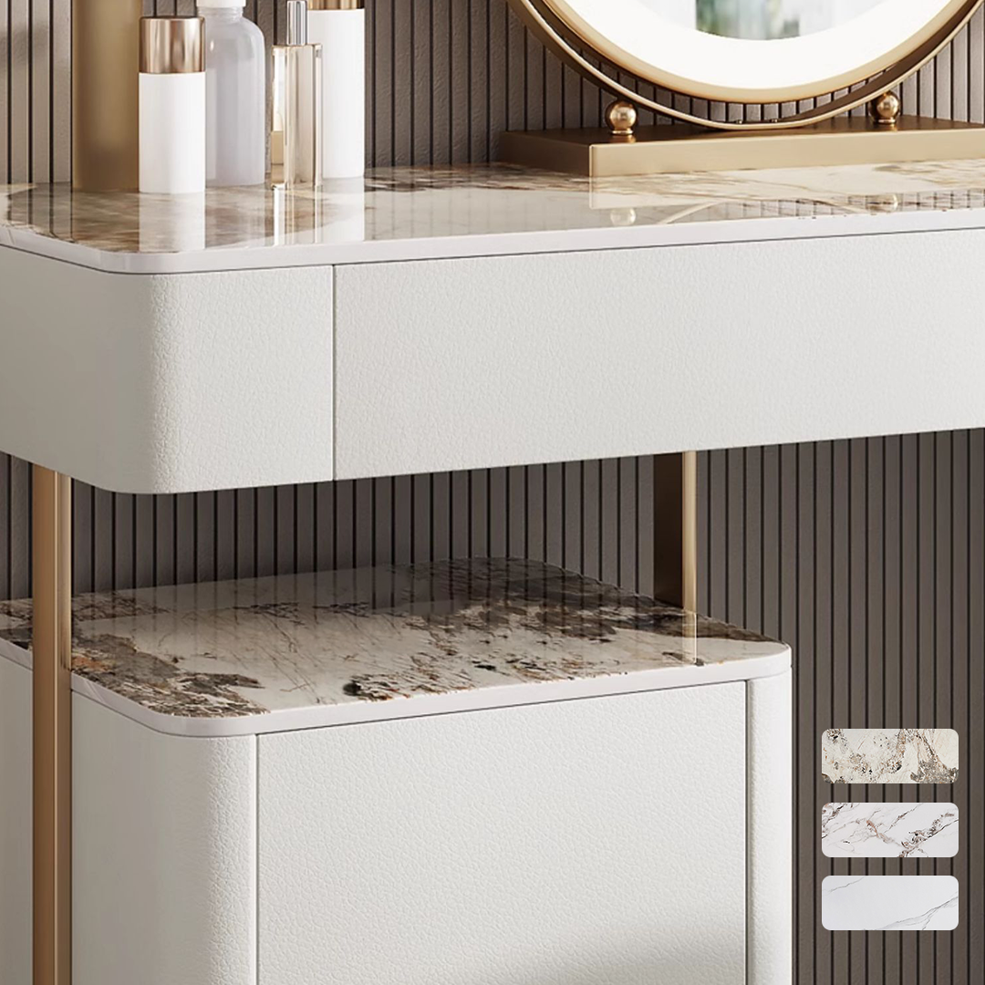 Katungi Dressing Table, Sintered Stone, Cream