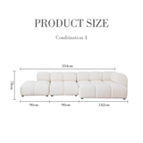 Lysander Velvet Module Three Seater Sofa, White