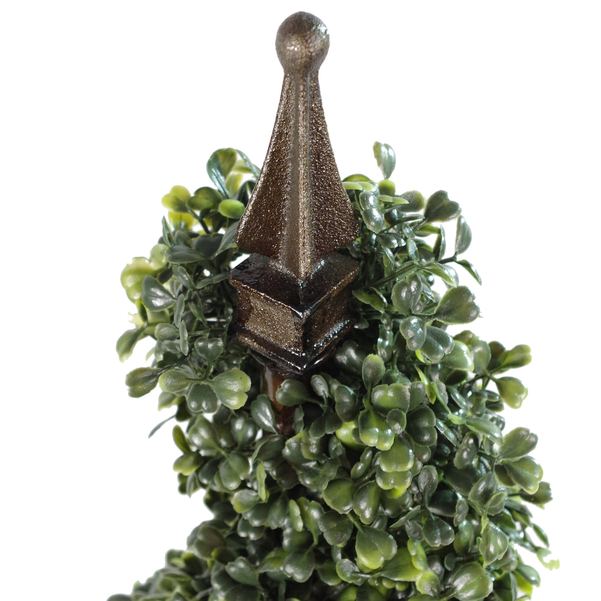 Pair of 90cm (3ft) Tall Artificial Boxwood Tower Trees Topiary Spiral Metal Top-5