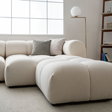 Lysander Velvet Module Three Seater Sofa, White