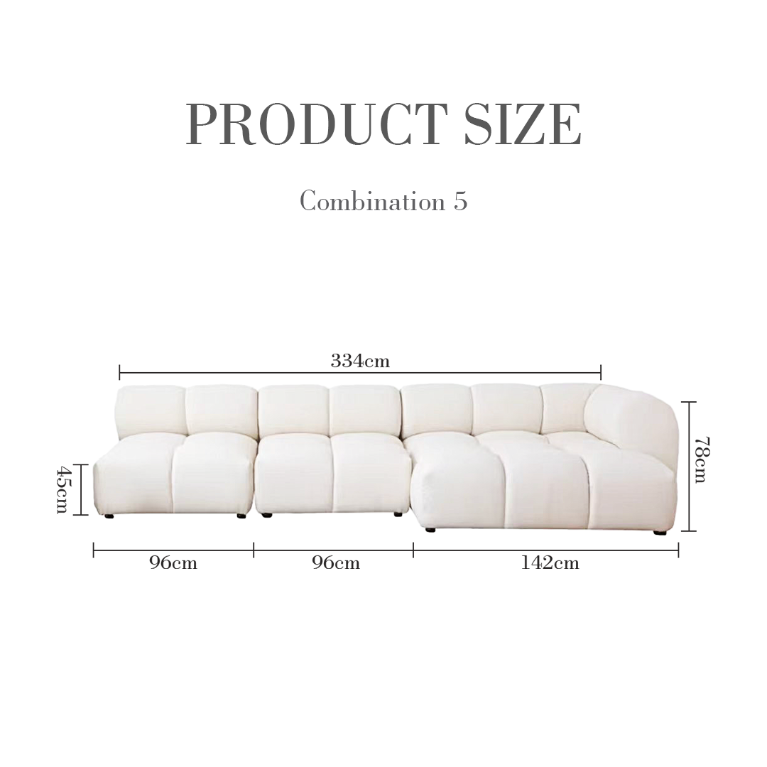 Lysander Velvet Module Three Seater Sofa, White