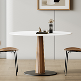 Anderson Small Round Dining Table Set, Sintered Stone & Solid Wood