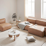 Lucian Four Seater modular Sofa, Real Leather