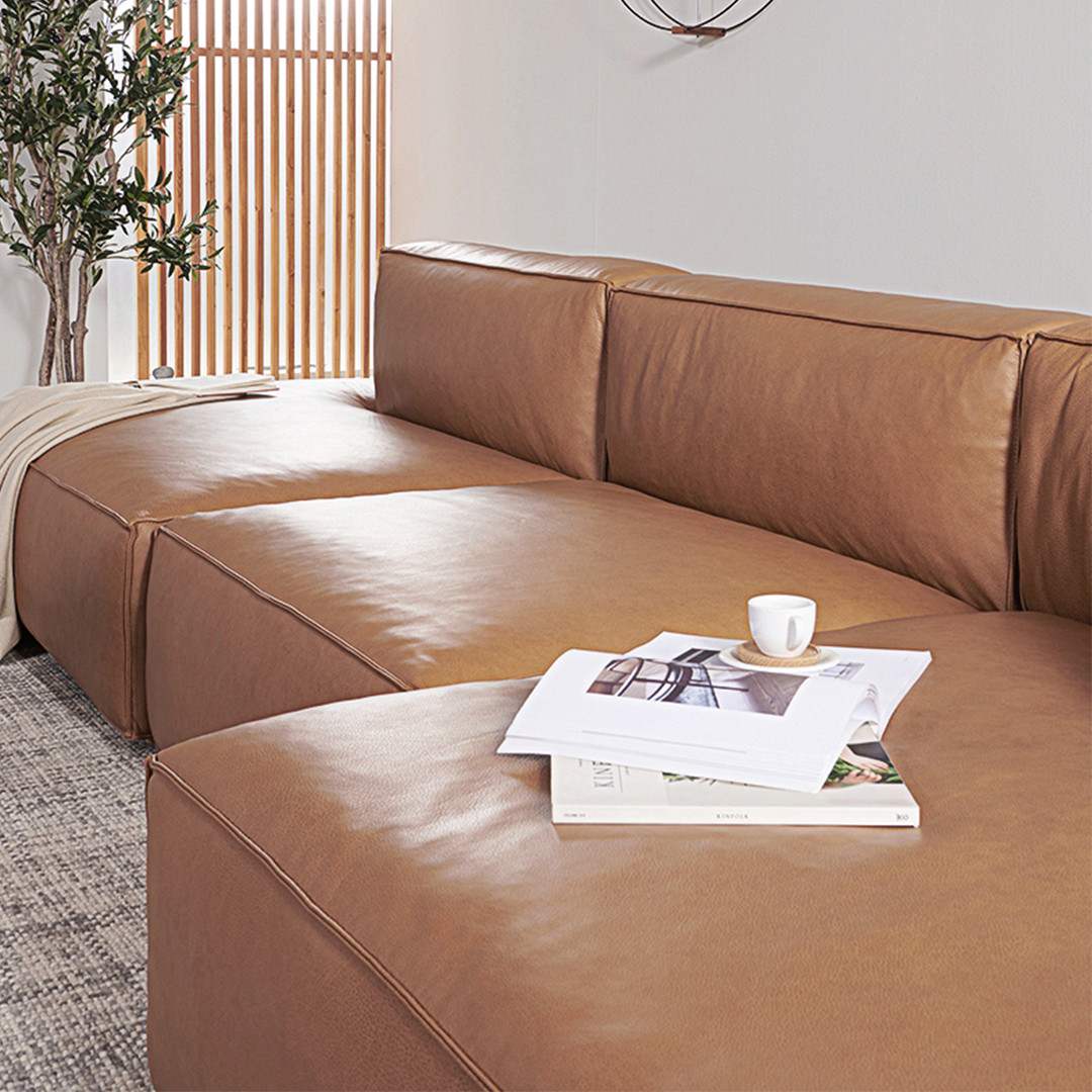 Lucian Four Seater modular Sofa, Real Leather