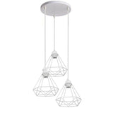 Retro Industrial White Diamond Cage Ceiling Pendant Light Hanging Indoor Lighting ~1182-9