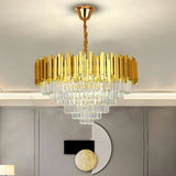 Modern Large Crystal Ceiling Light Gold Pendant Chandelier Lamp for Living Room~4117-0