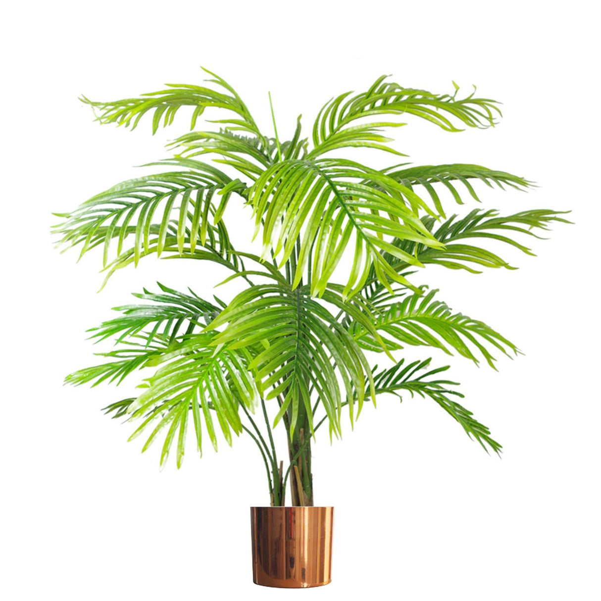 130cm Artificial Areca Palm Tree - Extra Large with Copper Metal Planter-0