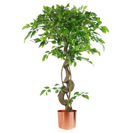 120cm Twisted Trunk Artificial Japanese Fruticosa Style Ficus Tree-0