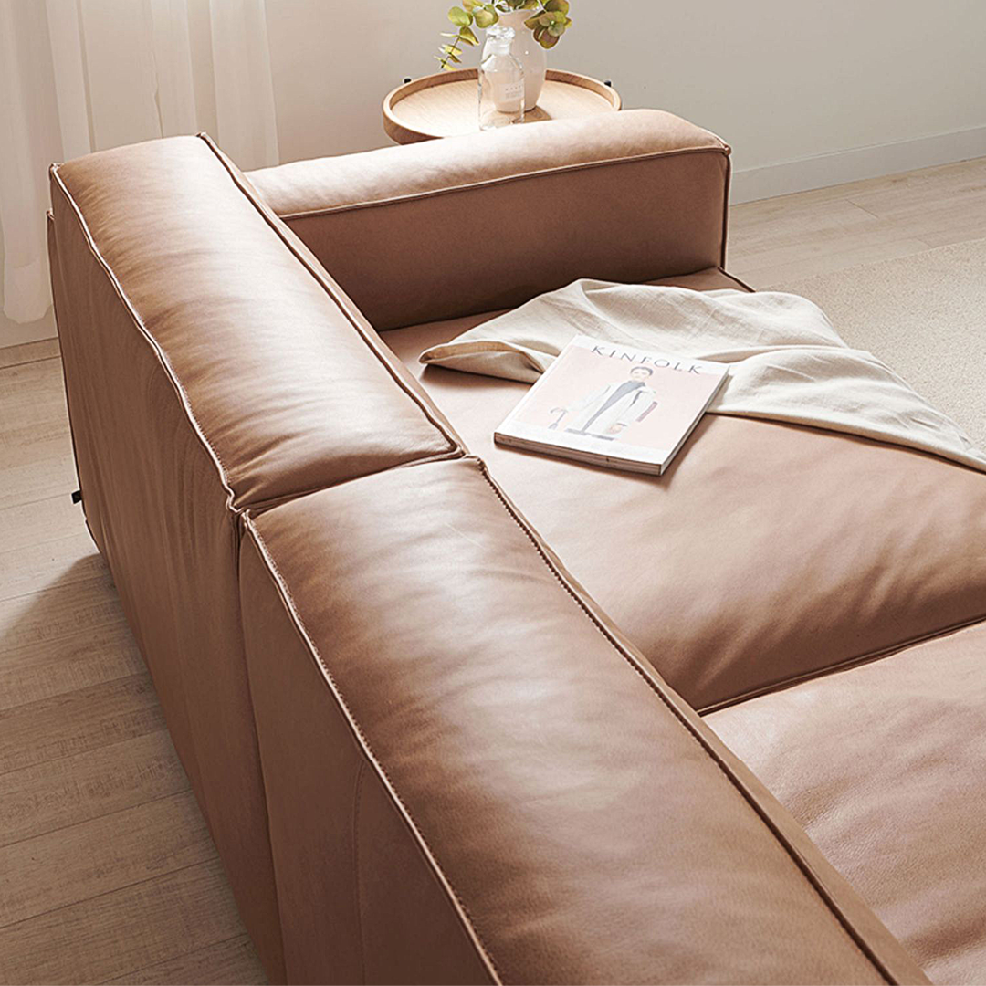 Lucian Four Seater modular Sofa, Real Leather