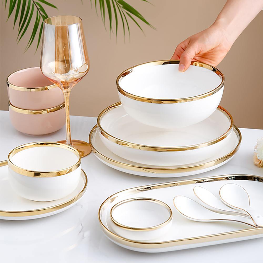 8 Pieces Dinner Set, Pink Or White | Weilai Concept