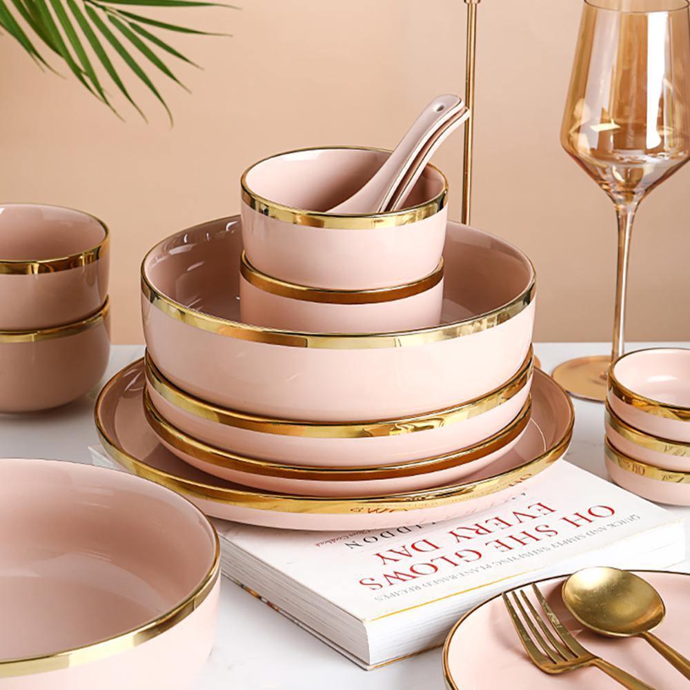 8 Pieces Dinner Set, Pink Or White | Weilai Concept