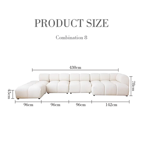 Lysander Velvet Module Three Seater Sofa, White