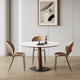 Anderson Small Round Dining Table Set, Sintered Stone & Solid Wood