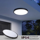 LED Ceiling Light Frame 18W Black Round Flush Mount Light Fixture~5449-4