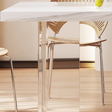 Madison Creamy Dining Table, Sintered Stone & Acrylic